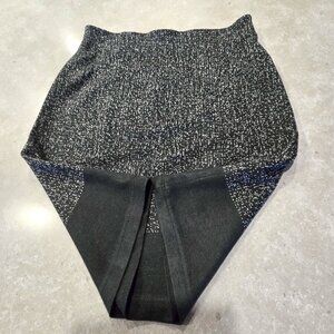 VINTAGE ELLEN Women's Black White Speckled Stretch Knit Skirt - Black/White - LG